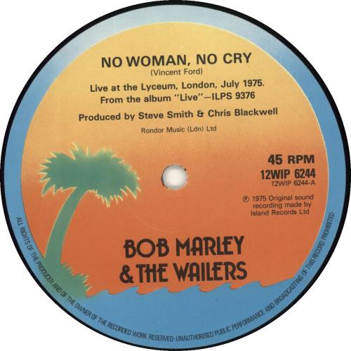 Bob Marley & The Wailers No Woman, No Cry UK 12